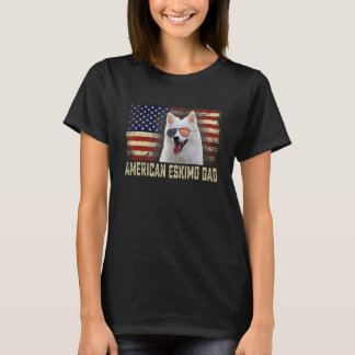 Camiseta Classic Retro Usa Flag American Eskimo Pai Fathers