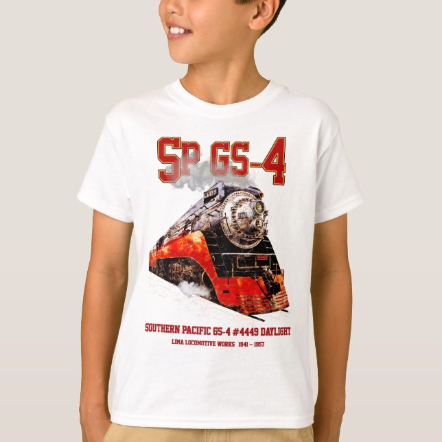 Camiseta Classic Southern Pacific GS-4 Steam Locomotive (Frente)