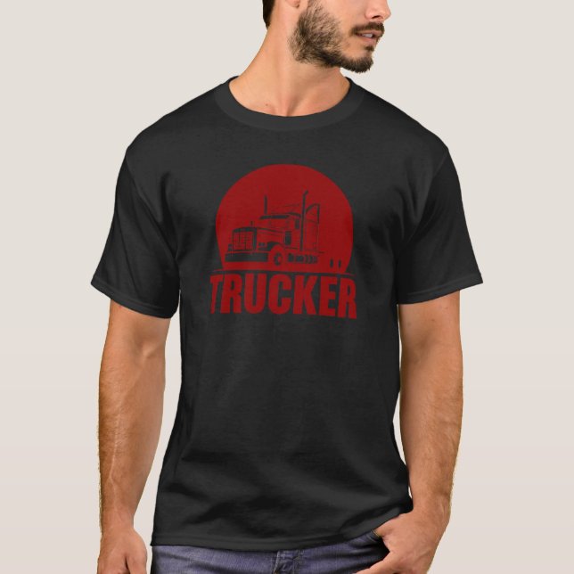 Camiseta Classic Trucker Logo - Red Circle Truck (Frente)