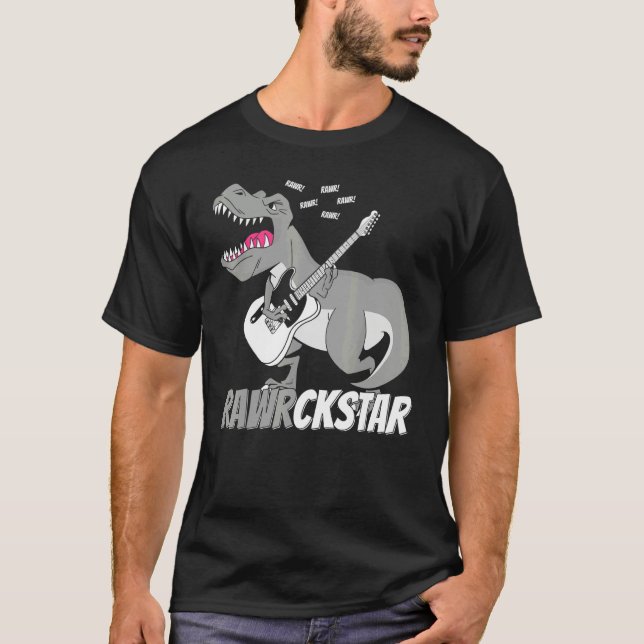 Camiseta Classic Witty  Pun Dinosaur Rockstar Punk Lifestyl (Frente)