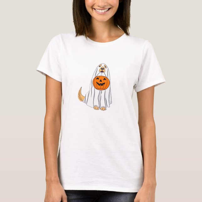 Camiseta Clássica Adorável Fantasma Assustador do  (Frente)
