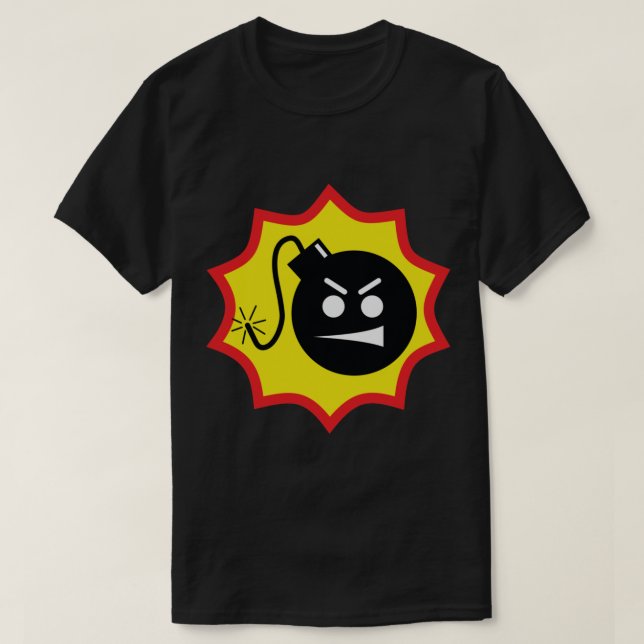 Camiseta clássica alternativa do logotipo Sam Bomb (Frente do Design)