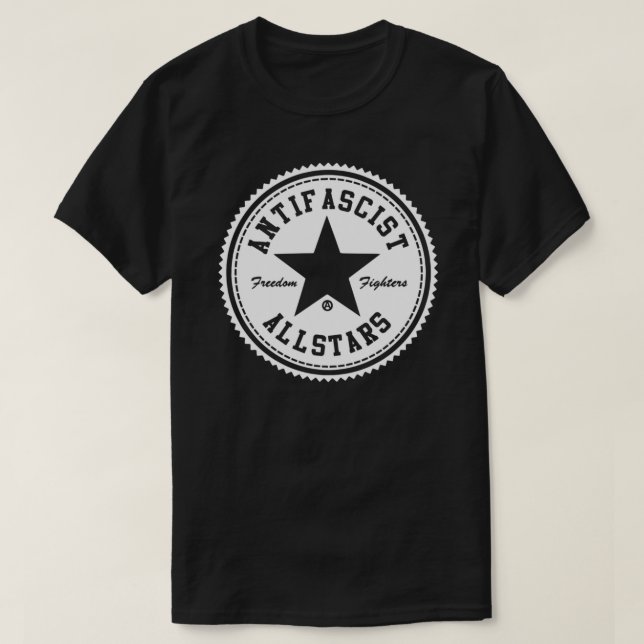 Camiseta Clássica ANTIFASCIST ALLSTARS (Frente do Design)