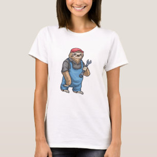 Camiseta Clássica Chave de Fenda Mecânico Preguiça