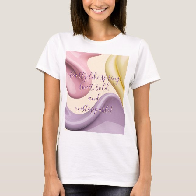 Camiseta clássica com gráfico abstrato estiloso (Frente)