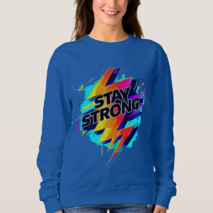 Camiseta clássica cor azul, "Stay Strong"