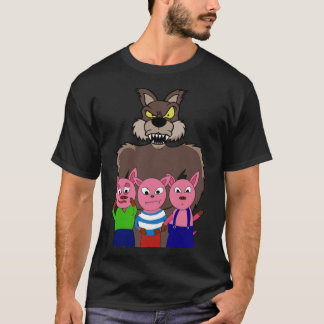 Camiseta Clássica de 3 Porcos