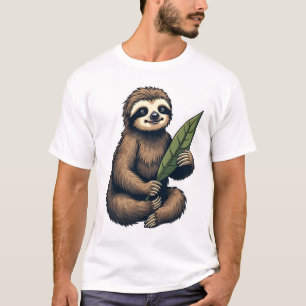 Camiseta Clássica de Animal com Entalhe de Linha d