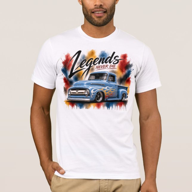 Camiseta Clássica de Caminhão Aquarela (Frente)