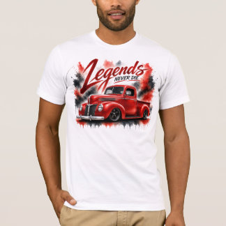 Camiseta Clássica de Caminhão Legends Never Die