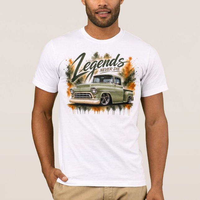 Camiseta Clássica de Caminhão Legends Never Die  (Frente)