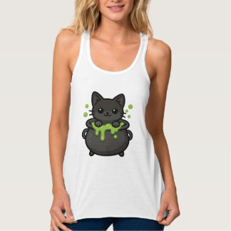 Camiseta Clássica de Gato Preto de Halloween Fofo