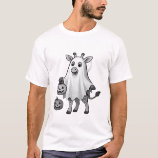 Camiseta Clássica de Halloween Giraffe Boo_3