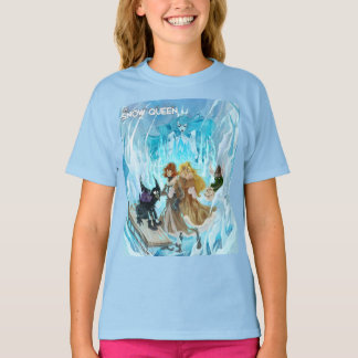 Camiseta clássica de menina azul da Rainha da Neve