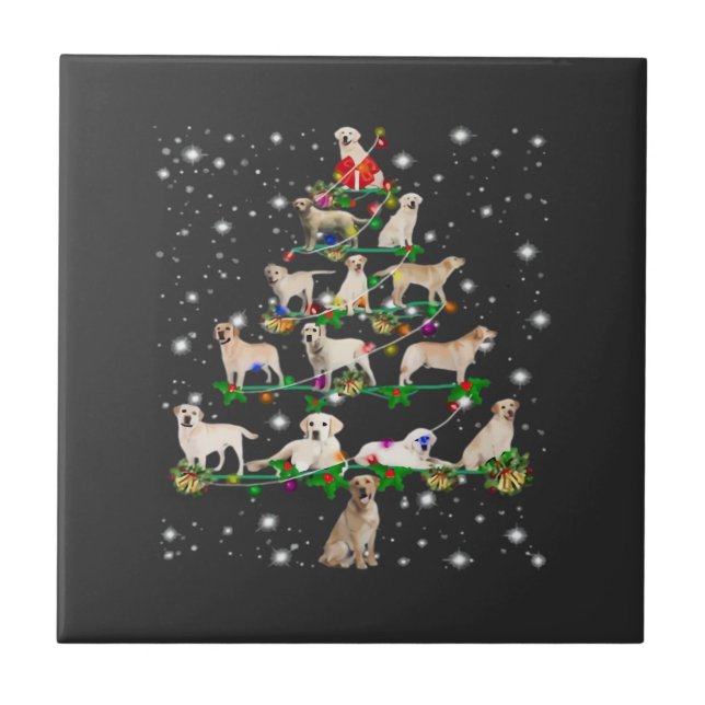 Camiseta Clássica de Natal Árvore de Natal Labrado (Frente)