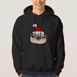 Camiseta Clássica de Santa Hat Pug Face 963