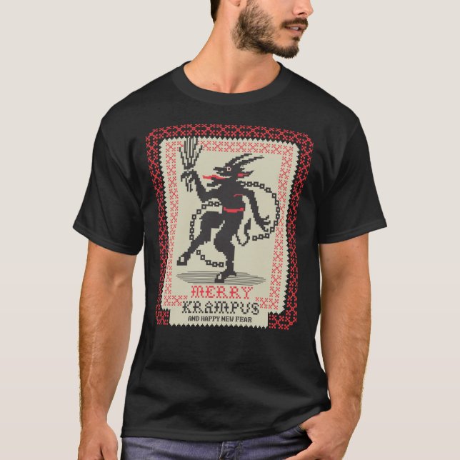 Camiseta Clássica do krampus feliz (Frente)