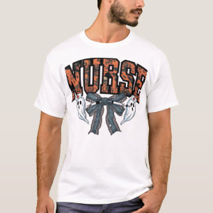 Camiseta Clássica Enfermeira de Halloween Laço Sed