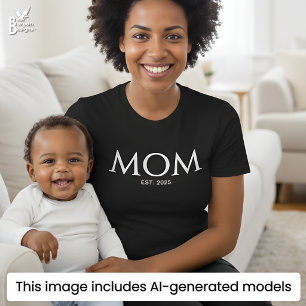 Camiseta Clássica Estabelecida Mamãe com Letras Ma