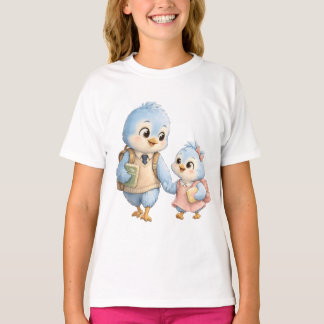 Camiseta Clássica Feminina Irmã Pássaro Fofa