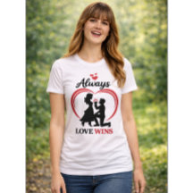 Camiseta Clássica Feminina Sempre O Amor Vence.
