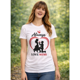 Camiseta Clássica Feminina Sempre O Amor Vence.