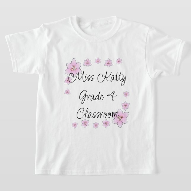 Camiseta Clássica Flores Rosa (Postura )