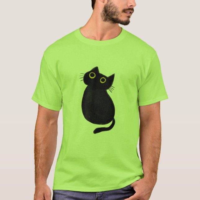 Camiseta clássica, gato de desenho animado (Frente)