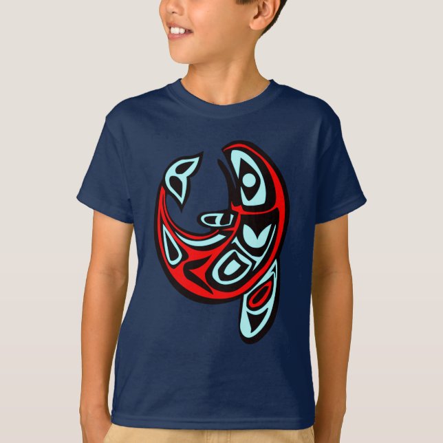 Camiseta Clássica Haida Orca Totem Tatto Matadora Arte de B (Frente)