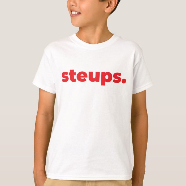 Camiseta Clássica Infantil - Steups. (Frente)