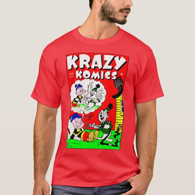 Camiseta Clássica Krazy Komics de 1940 (Frente)