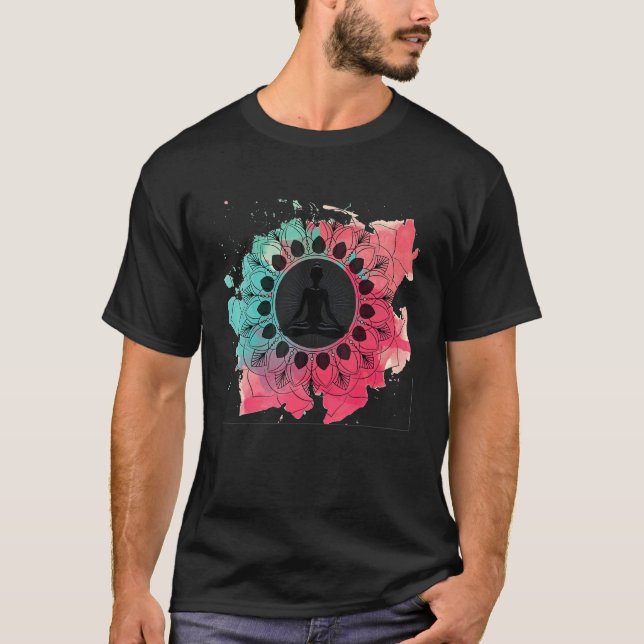 Camiseta Clássica Lotus Flor Mandala Yoga Meditação G (Frente)