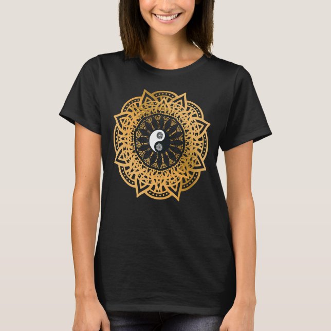 Camiseta Clássica Lotus Flor Mandala Yoga Meditação G (Frente)