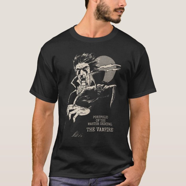 Camiseta Clássica Lua Cheia Vintage Halloween Vam (Frente)