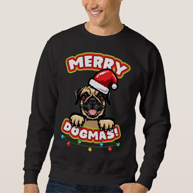 Camiseta Clássica Pug Natal 854 (Frente)