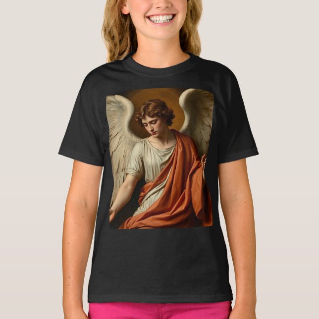 Camiseta Clássica Renascença Anjo Menina (Frente)