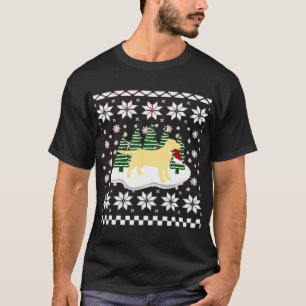 Camiseta Clássica Silhueta de Labrador Amarelo de 