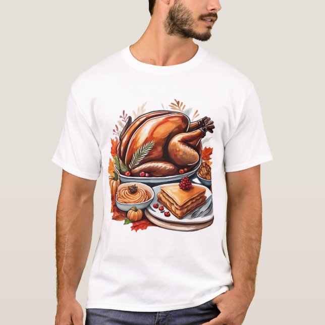 Camiseta Clássica Uma Mesa Cheia de Gratidão (Frente)