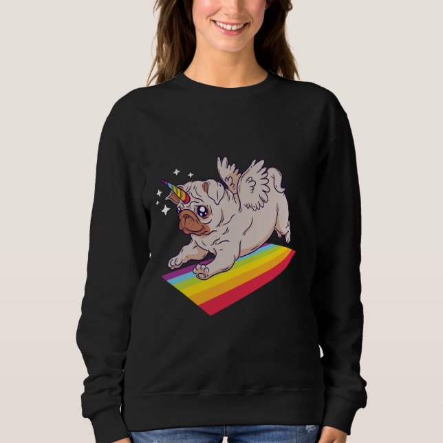 Camiseta Clássica Unicorn Pug 20 (Frente)