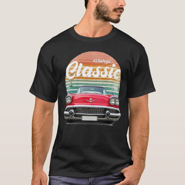 Camiseta clássica Vintage do carro (Frente)