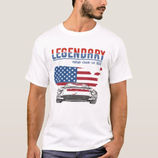 Camiseta clássica Vintage do carro