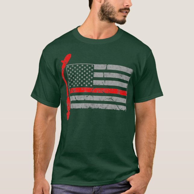 Camiseta Classical DJ Turntable Deejay American flag (Frente)