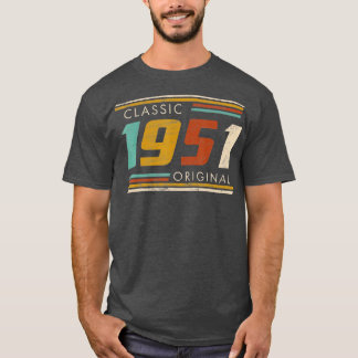 Camiseta Clássico 1951 Original 72º Aniversário 72 Anos Vin