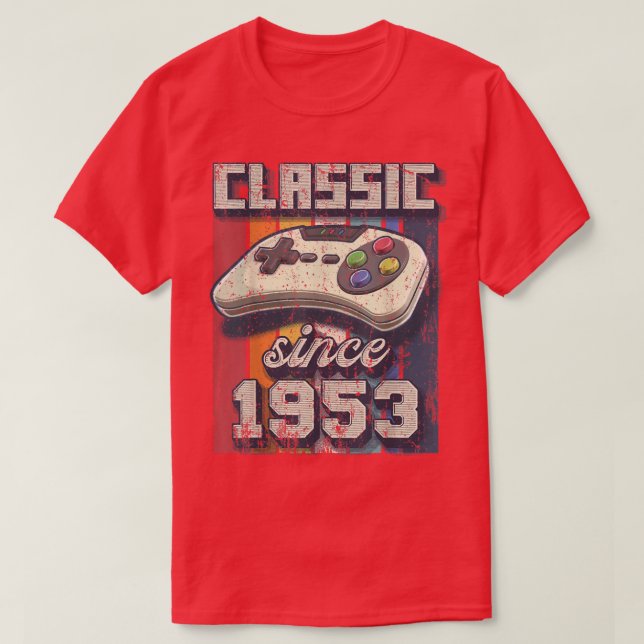 Camiseta Clássico 1953 69º Aniversário - Contro do Jogo de  (Frente do Design)