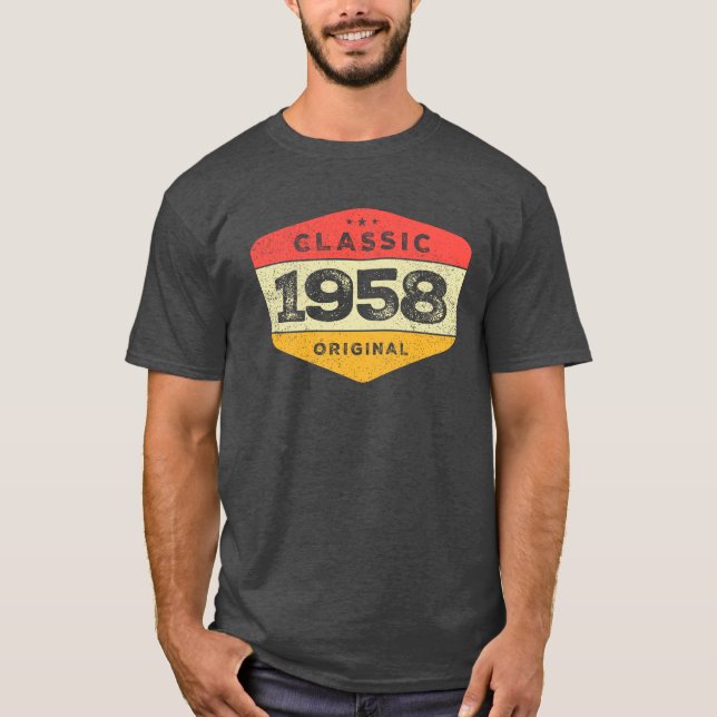 Camiseta Clássico 1958 65th Birthday Vintage (Frente)