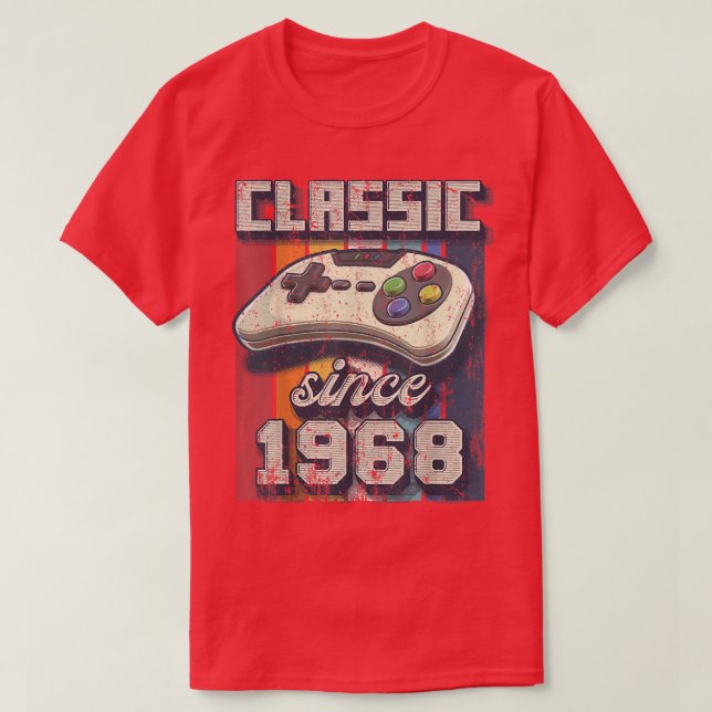Camiseta Clássico 1968 54º Aniversário - Controle de Vídeo  (Frente do Design)