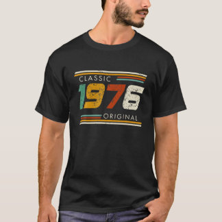 Camiseta Clássico 1976 Vintage Original 47º Aniversário
