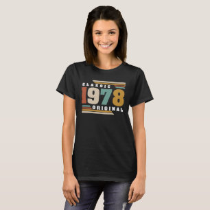 Camiseta Clássico 1978 44 original Aniversário de 44 anos