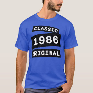 Camiseta Clássico 1986 Original Ano de Nascimento Antigo An