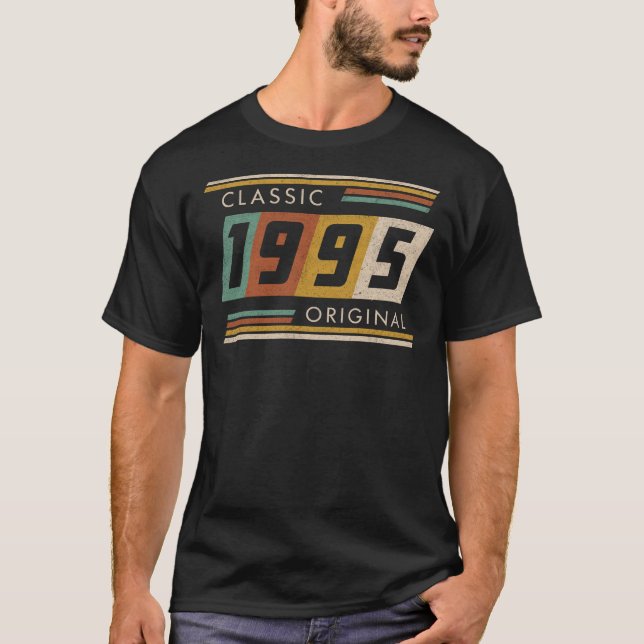 Camiseta Clássico 1995 Estilo Original de Verão (Frente)